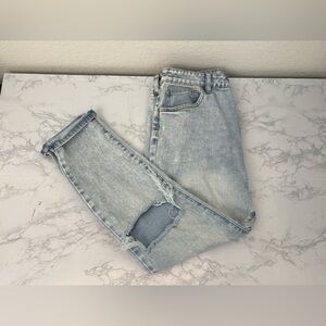 No Boundaries Jeans Women’s Juniors Light Blue Acid Wash Skinny Distressed 13​